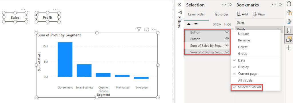 create bookmark in power bi