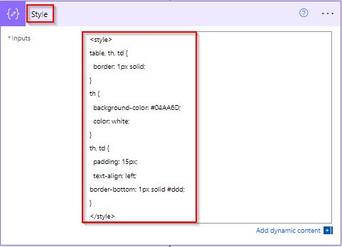 Create HTML Table Vertical using power automate flow