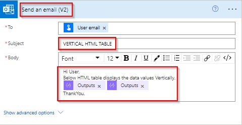 Create HTML Table Vertically using flow