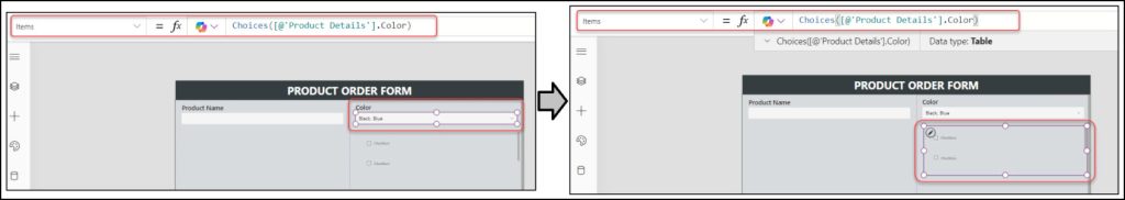 Create Multi Select Check boxes in Power Apps from SharePoint Choice field