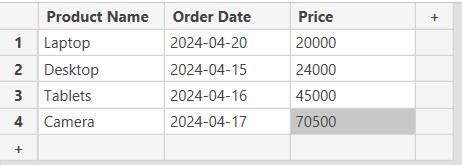 create new table in power query