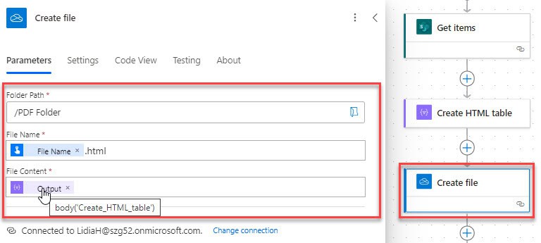 Create pdf Power Automate from SharePoint