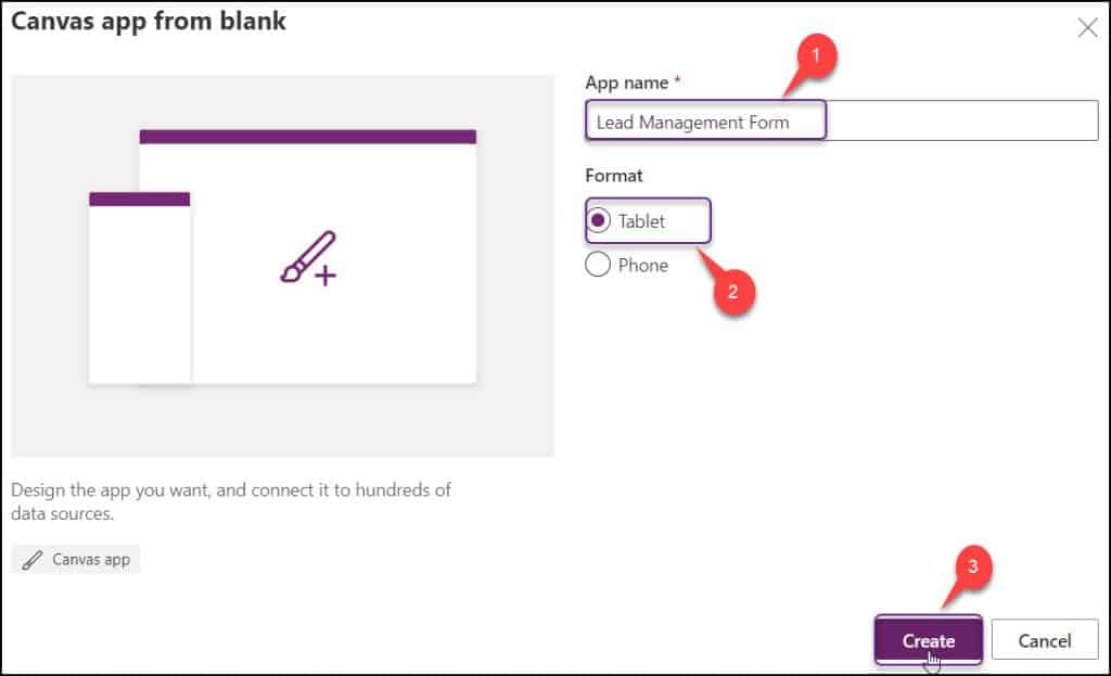 create tabs in powerapps form