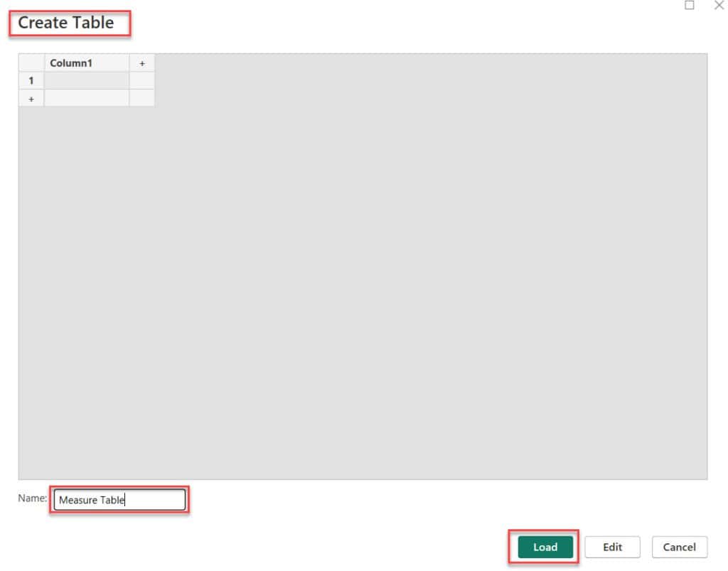 Create Power BI Measure table Create Power BI Measure table
