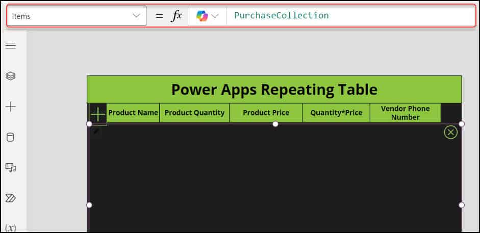 powerapps repeating table, Create Repeating Section In Power Apps