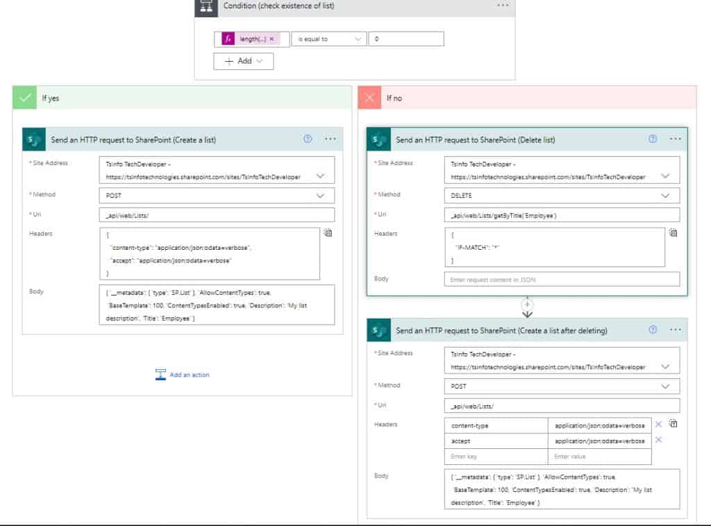 Create SharePoint list with multiple types of column from excel using Microsoft flow