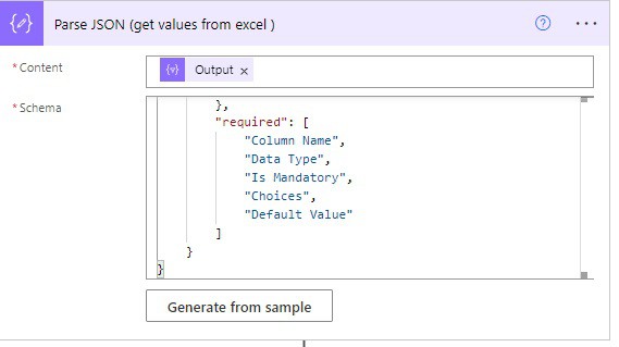 create SharePoint list with multiple types of column  from excel  using Microsoft  flow