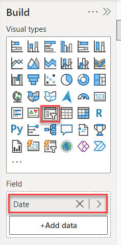 Create the relative date range slicer