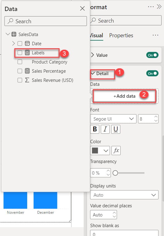 Custom Data Labels in Power Bi