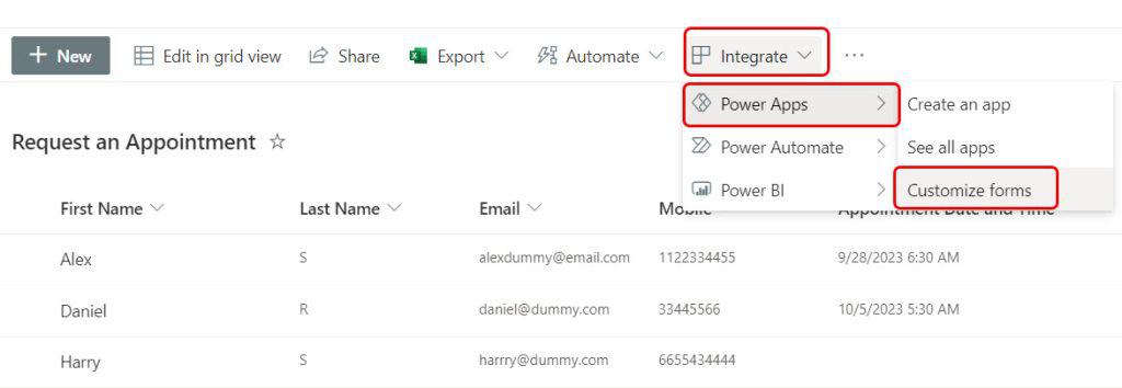 Customize SharePoint List Forms with Power Apps