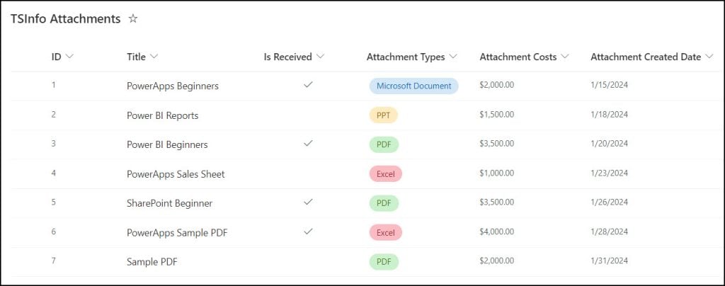 data table in powerapps