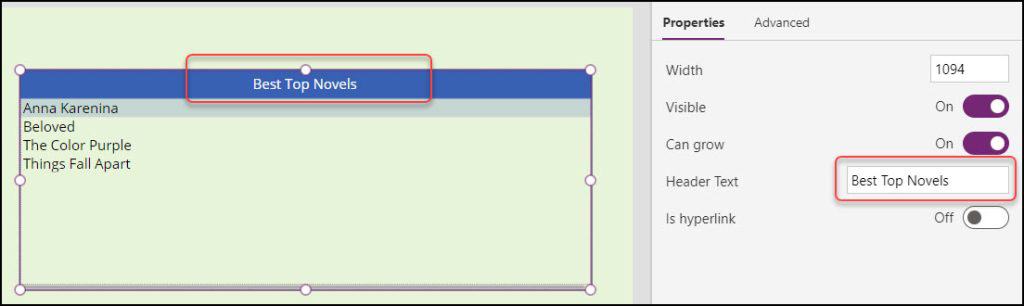 datatable powerapps