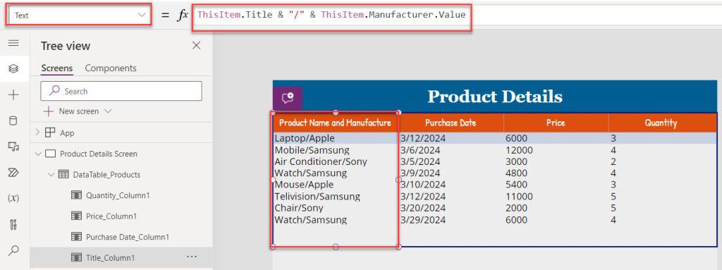 datatable update data in powerapps