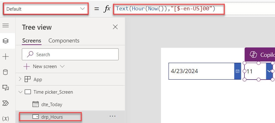 datepicker powerapps