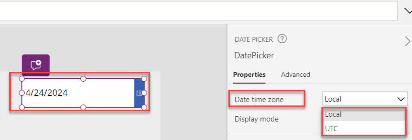 datetimezone powerapps