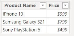 dax compare values from two tables in power BI