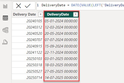 dax date format yyyymmdd in Power BI