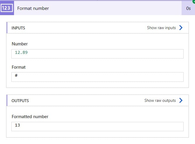 decimal to whole number Microsoft Power automate