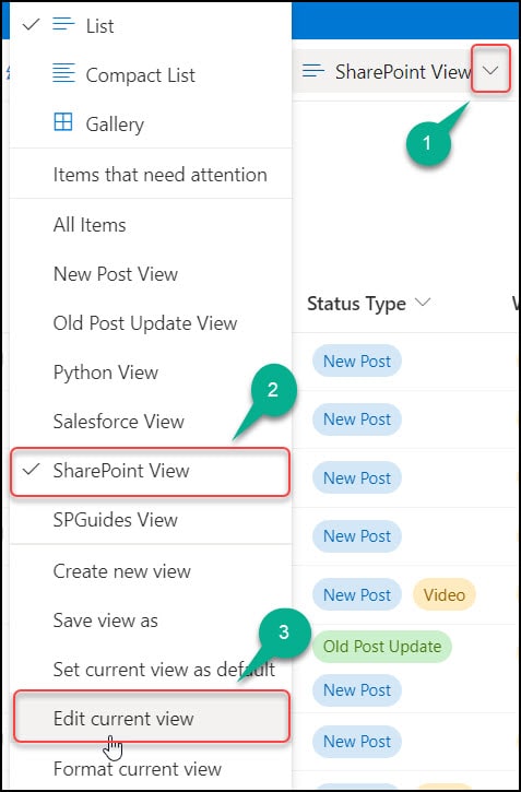 Delete a view in SharePoint Online