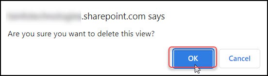 Delete SharePoint view