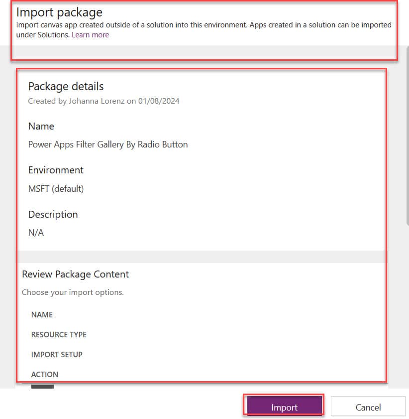 deploy powerapps to another environment