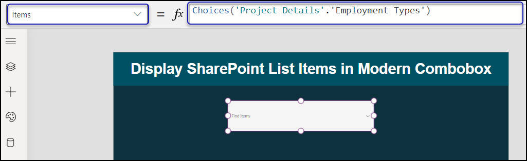 Display SharePoint Choice Values in Power Apps Modern Combobox