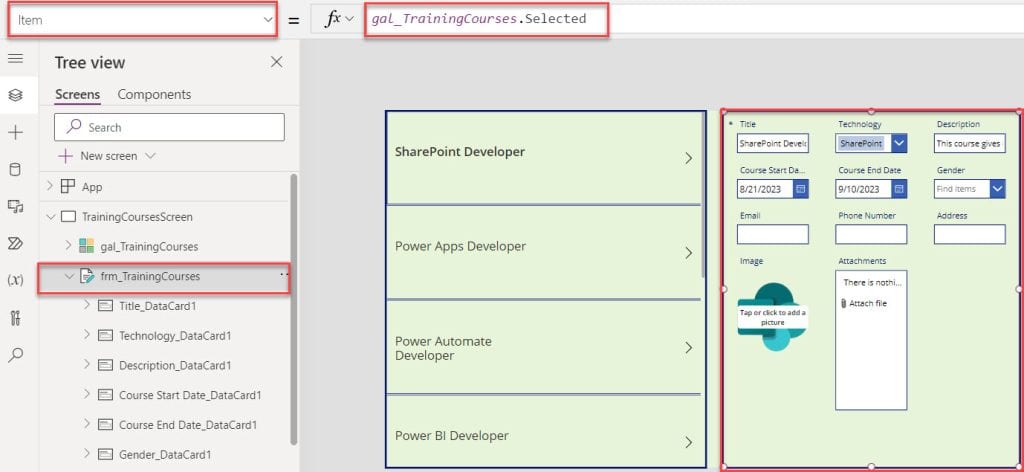 Display SharePoint List Attachments in Power Apps Gallery Control