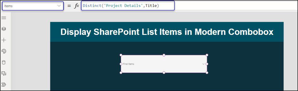 Display SharePoint List Items in Power Apps Modern Combobox