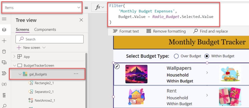 display SharePoint list items on PowerApps gallery control