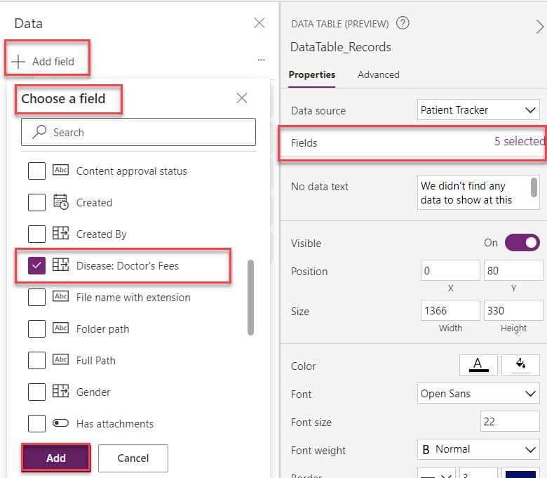 Display SharePoint Lookup Field in PowerApps Data Table Control