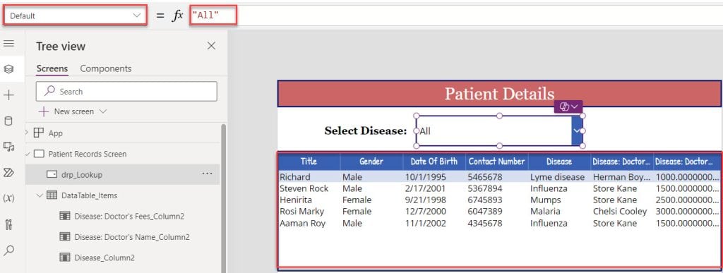 Display SharePoint Lookup Field in the Power Apps Data Table