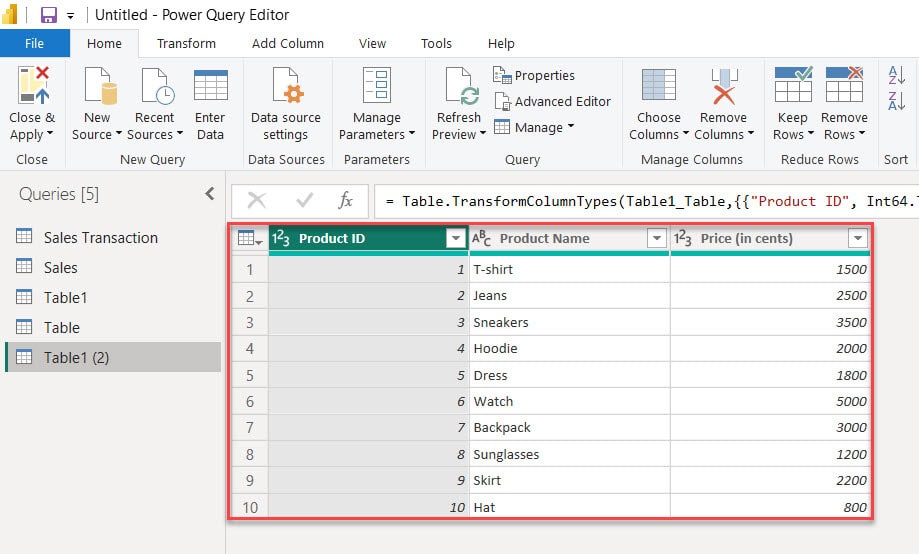 divide column by number in power bi