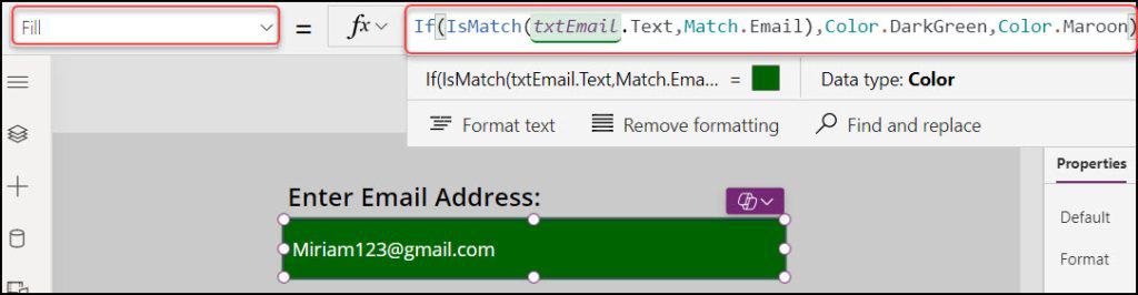 email validation in powerapps