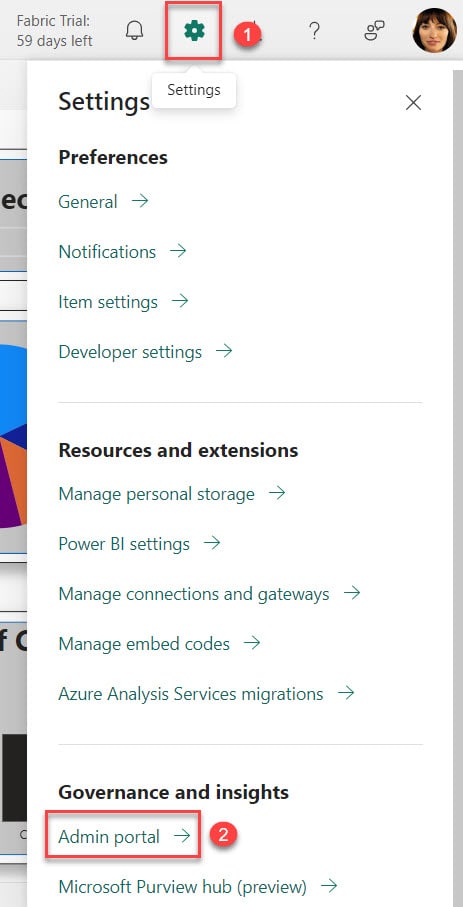 enable embed code creation in Power BI