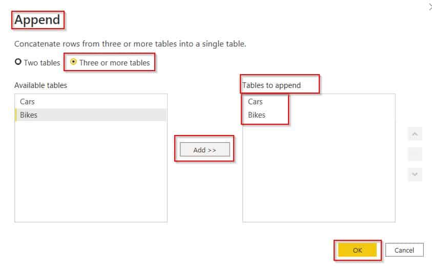 Example of Power BI Merge Two Tables together