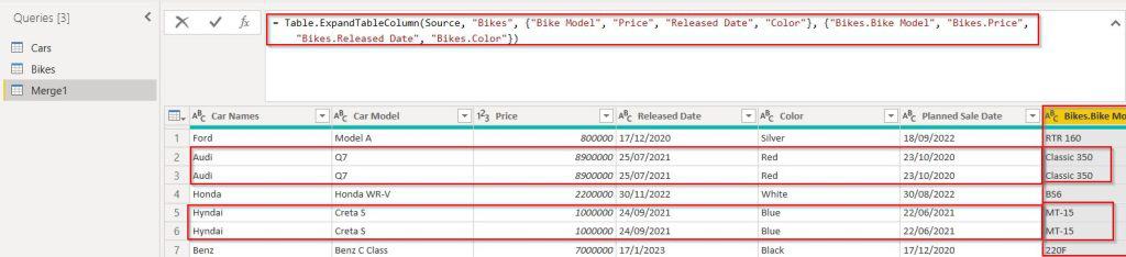 Example of Power BI Merge Two Tables without Duplicates