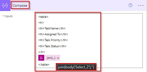 create html table with borders in power automate