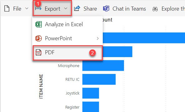 Exporting a Power BI Report or Dashboard into PDF Document