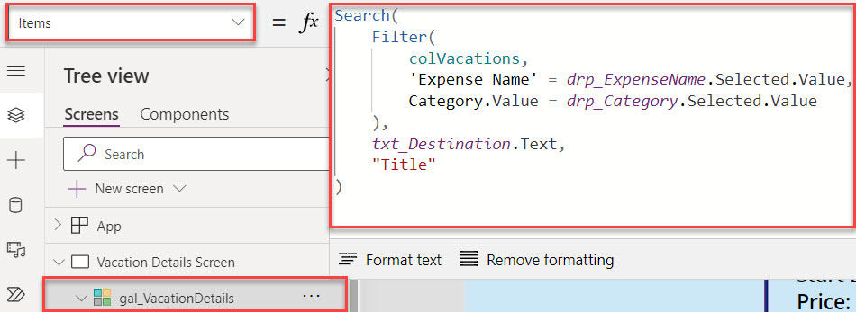 Filter Gallery by Multiple Dropdown and Text input in PowerApps