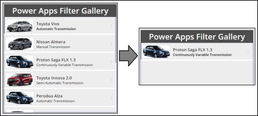 filter gallery in powerapps