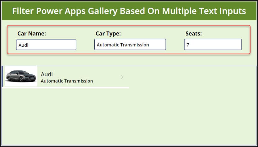 Filter Power Apps Gallery Based on Multiple Text Inputs