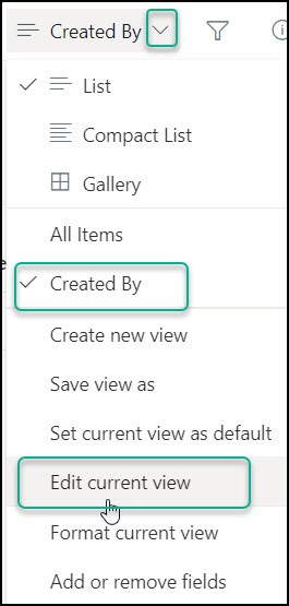 Filter SharePoint list column with username of the current user