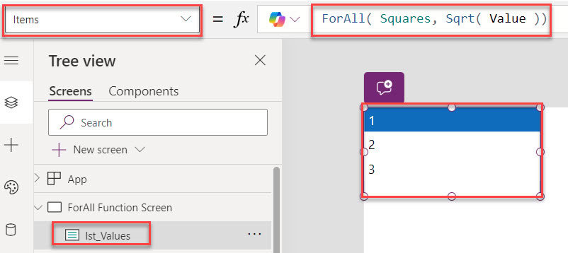 for all function in powerapps