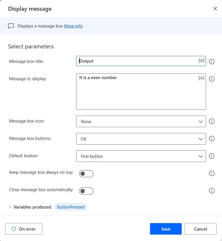 For each loop action in Microsoft Power Automate Desktop