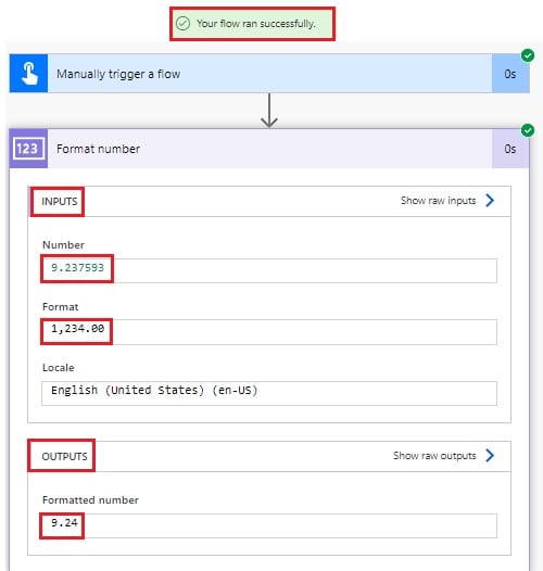 Format A Number with decimal places In Power Automate