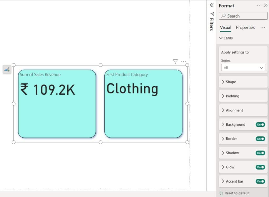 Format card in Power BI new Card Visual