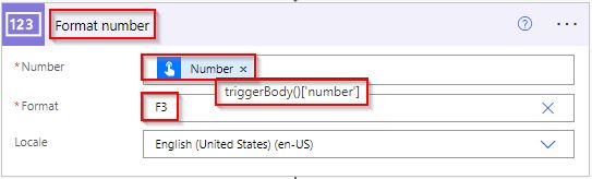 format number decimal places in Power Automate