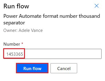 format number function custom format in Power Automate