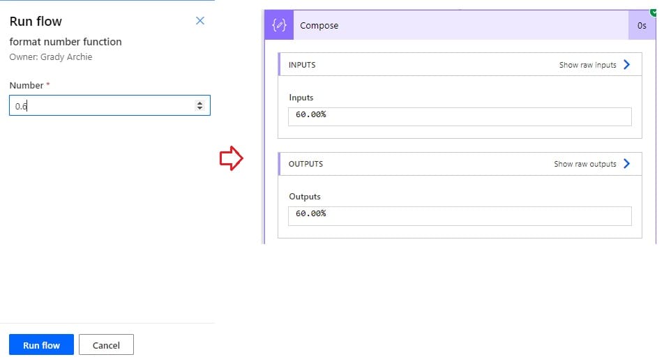 power automate formatnumber