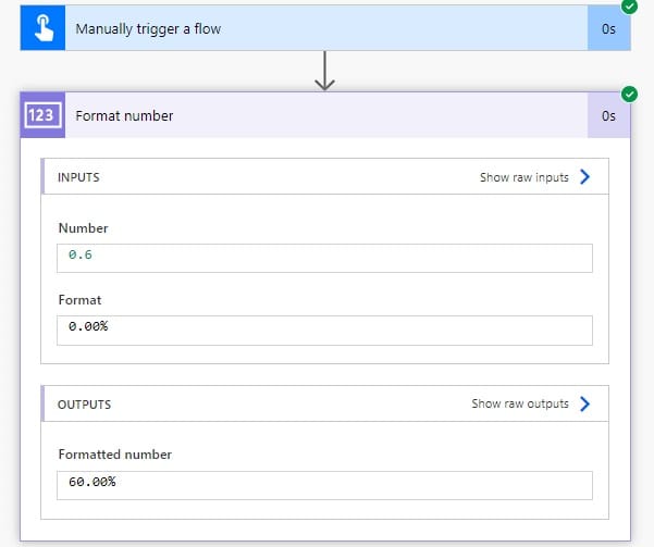 format number in power automate